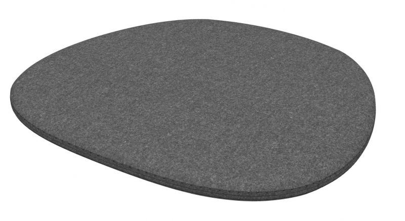 Graue Vitra Sitzauflage Soft Seats Typ B aus Filz für mehr Komfort.